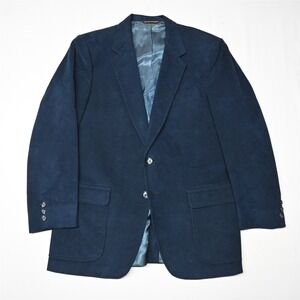 Vtg Royal Guild 40S Navy Blue Sueded Slim Mens Sport Coat Blazer‎ Suit Jacket